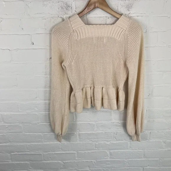 Cleobella Women's Loura Sweater Knit Stretch Cream Size S NWT - Picture 4 of 13